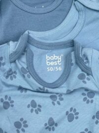برند بادی نوزادی یقه گرد کشبافت Baby best (پک 3 عددی)