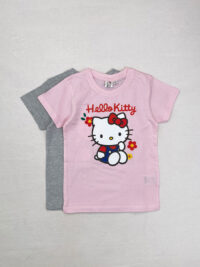 تیشرت یقه گرد دخترانه HELLO KITTY (پک 2 عددی)