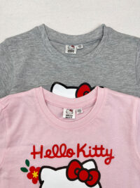 طرح تیشرت یقه گرد دخترانه HELLO KITTY (پک 2 عددی)