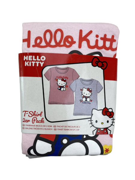 تیشرت یقه گرد دخترانه HELLO KITTY (پک 2 عددی) کد A1380