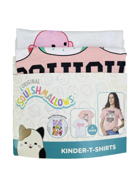 تیشرت دخترانه نخ پنبه Squishmallows (پک 2 عددی) کد A1918