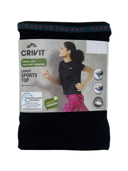 تیشرت ورزشی زنانه دویدن برند Cri.vit رنگ مشکی کد A1933