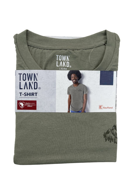 تیشرت مردانه رنگ شنی برند Town land کد A2359