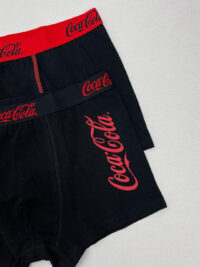 طرح شورت پادار باکسر مردانه نخی Coca cola (پک 2 عددی)
