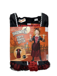 ست پیراهن و تل دخترانه HALLOWEEN طرح خون آشام کد A3228