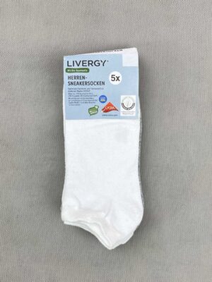 جوراب مچی مردانه سفید و طوسی Livergy (پک 5 جفتی) کد A3389
