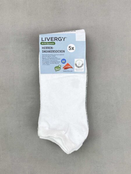 جوراب مچی مردانه سفید و طوسی Livergy (پک 5 جفتی) کد A3389