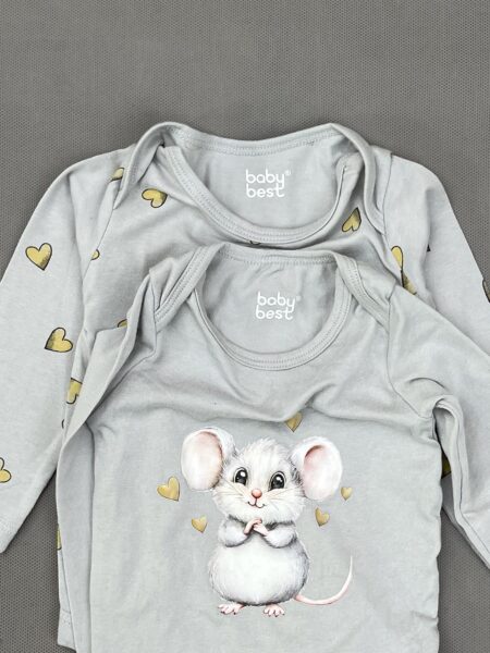 طرح بادی نوزادی پنبه ارگانیک Baby best (پک 2 عددی)